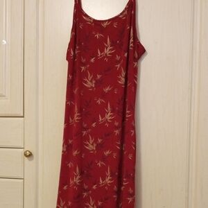 Red Floral Sleeveless Dress Vintage